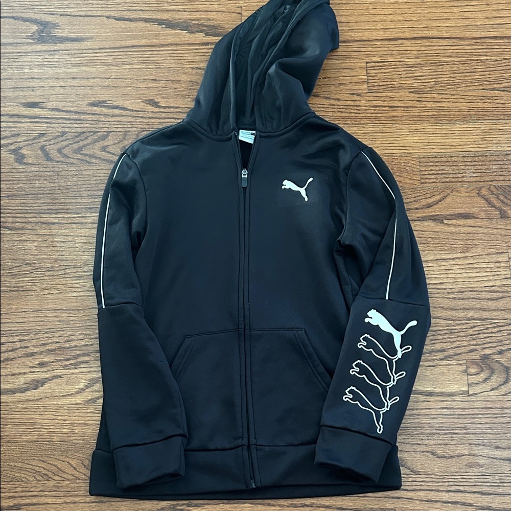 Puma Kids Black Zip-Up Hoodie